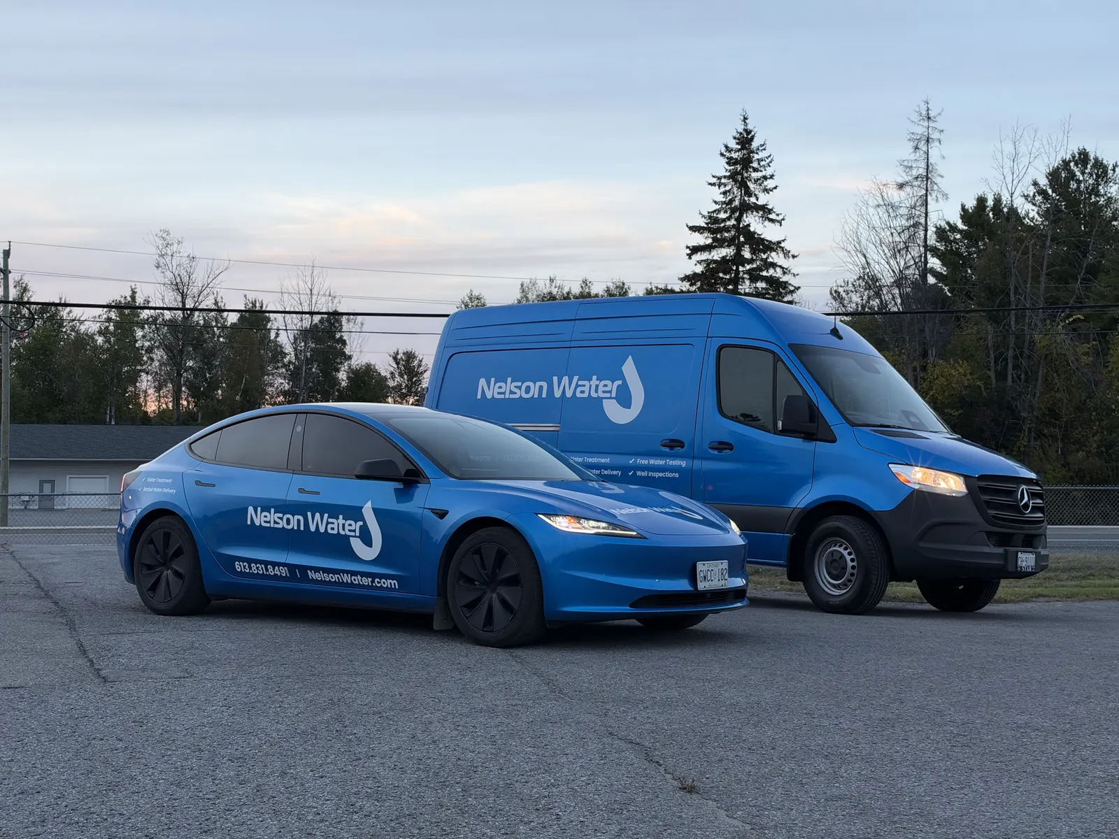 Nelson Water Tesla and Mercedes Sprinter