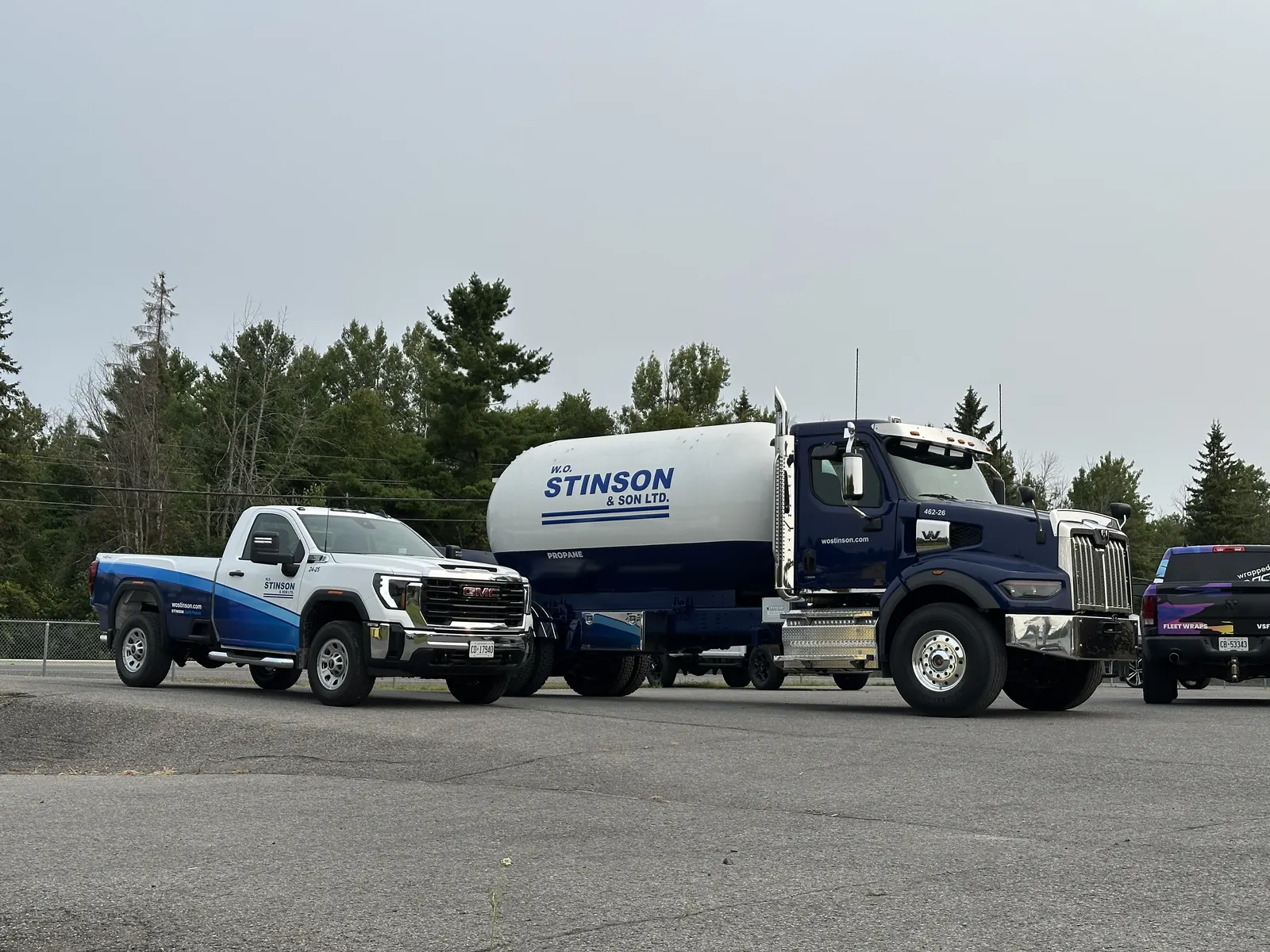WO Stinson Pickup and Propane Tanker