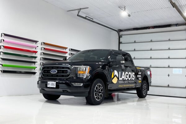 A sleek and professional Ford F-150 wrap for Lagois in Ottawa, elevating business branding with a clean design by VSF Wrap.