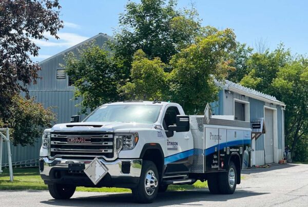 High-quality fleet branding wrap for a WO Stinson service truck, providing a professional and durable finish by VSF Wrap.