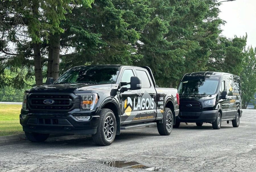 Cohesive and professional commercial fleet wrap for Lagois, enhancing brand recognition on Ottawa roads by VSF Wrap