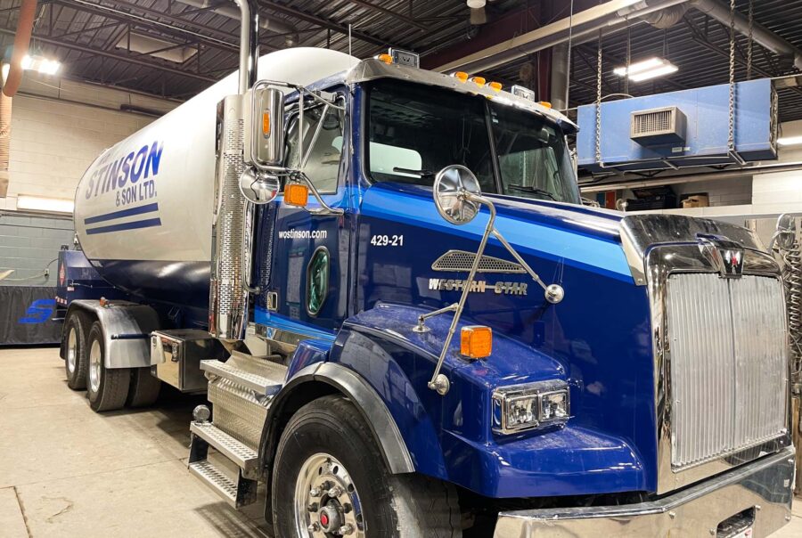 Commercial propane tanker wrap for WO Stinson by VSF Wrap in Ottawa